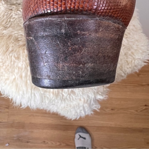 J CHISHOLM All Leather Western Cowboy Boots. Google lens identified as armadillo - Picture 9 of 10